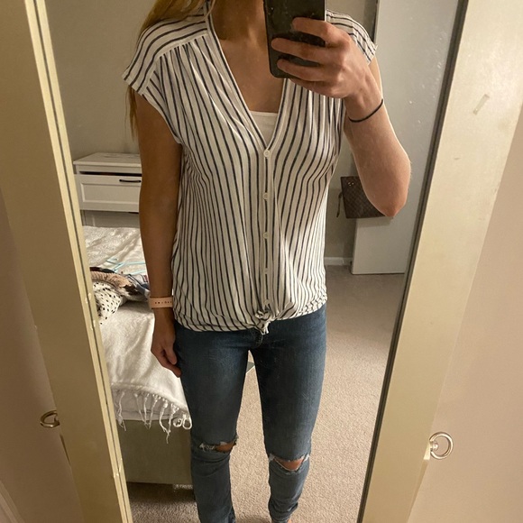 Max Studio Tops - Striped Button up shirt